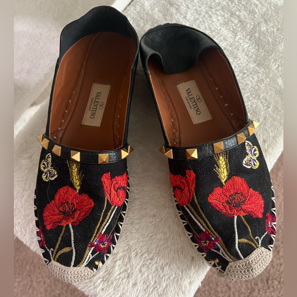 Valentino Garavani Flower and Butterfly Embroidered Espadrille